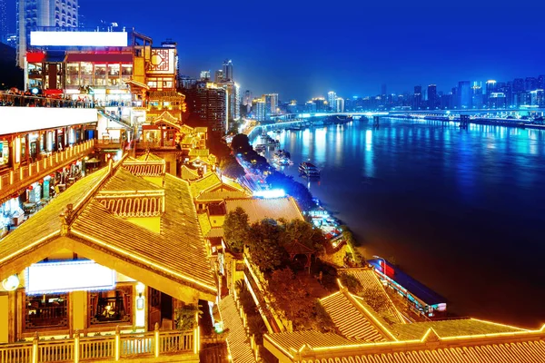 Chongqing China Klasycznej Architektury Hongyadong — Zdjęcie stockowe