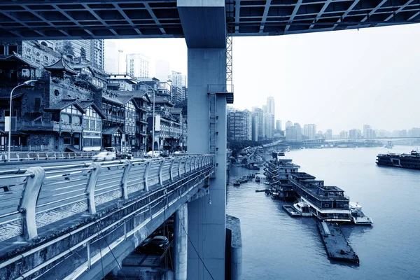 Chongqing Kinas Klassisk Arkitektur Hongyadong Stockbild