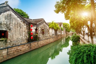 Suzhou antik kenti gece manzarası