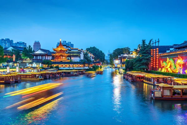 Nanjing Confucius Temple Night View — Stockfoto