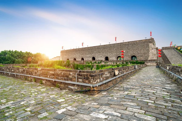 난징 고대 도시 벽 전통 건축 — 스톡 사진