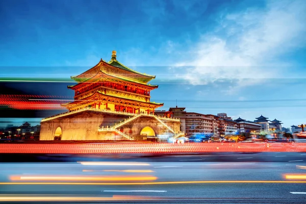 Xi'an bell tower night view Stock Image