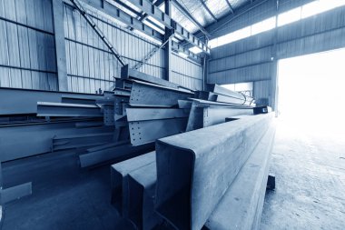 Çelik fabrikası çelik yığılmış