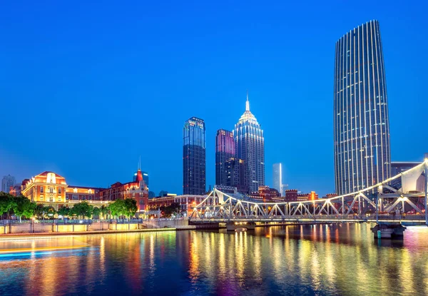 Tianjin City, China, night view Stock Photo