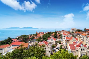 Qingdao, Çin'deki Alman tarzı tarihi binalar.
