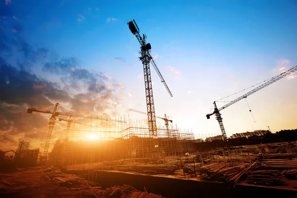 Dusk building site — Stock Photo, Image