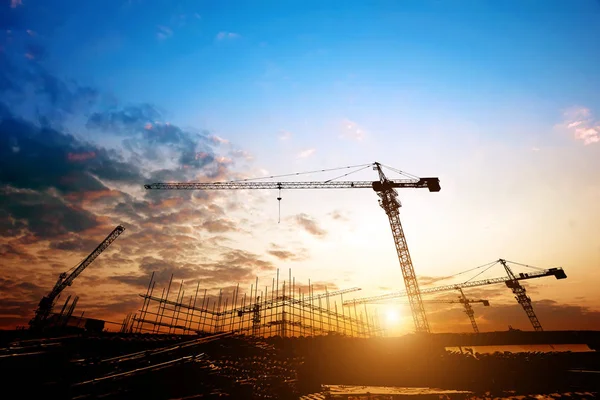 Baustelle in der Dämmerung — Stockfoto