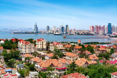 Qingdao, Çin'deki Alman tarzı tarihi binalar.