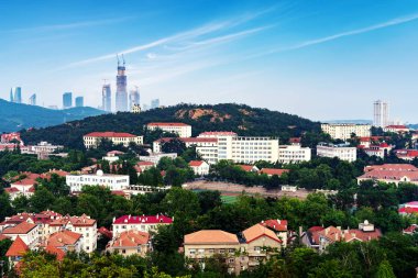 Qingdao, Çin'deki Alman tarzı tarihi binalar.
