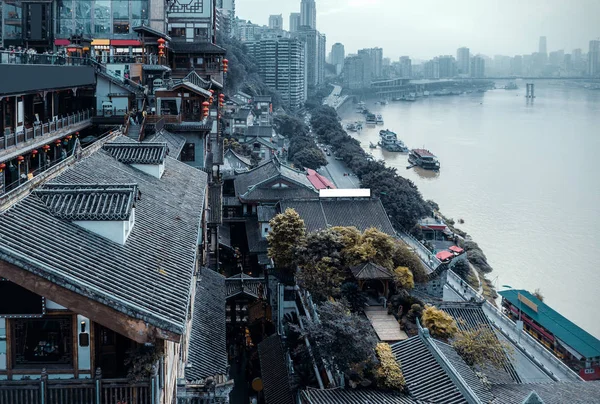 Chongqing China traditionele huizen op stelten Rechtenvrije Stockfoto's