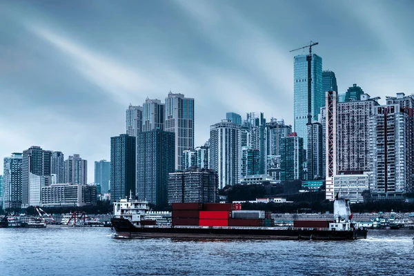 Chongqing Stadtbild und Wolkenkratzer Stockbild