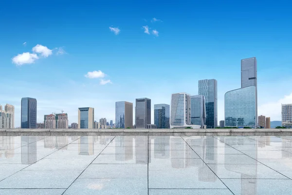 Marble Platform City Skyline Skyscrapers Fuzhou China — Stock Photo, Image