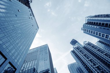 Şehrin finans bölgesindeki yüksek binalar, Jinan, Çin.