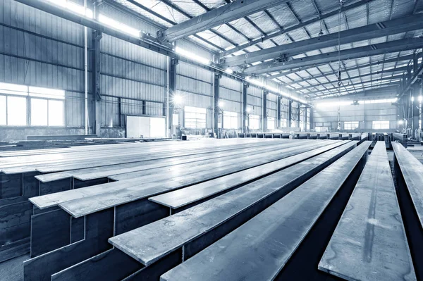 Steel Factory Floor Stacked Lot Steel — Stock Photo, Image