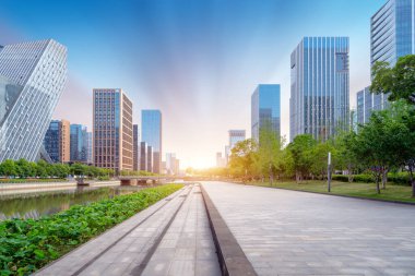 Modern şehir gökdelenleri, Çin Ningbo CBD.