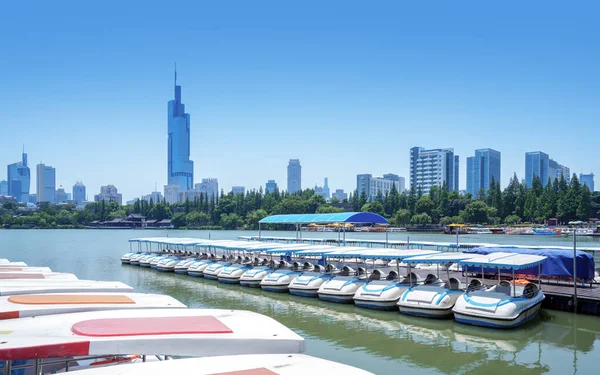 Stadtbild Von Nanjing China Finanzdistrikt Xuanwu See — Stockfoto