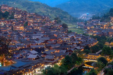 Çin Guizhou Xijiang Miao Köyü