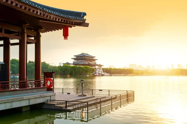 Сценічний Пейзаж Датанг Фуронг Парку Відоме Туристичне Мальовниче Місце Сіань — стокове фото