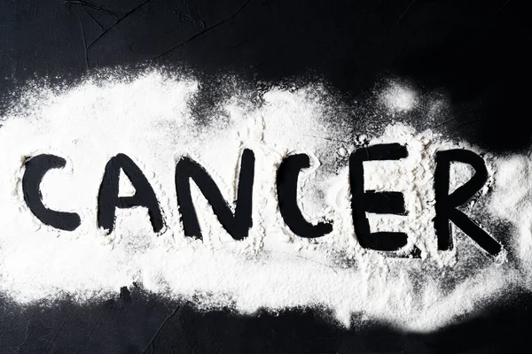 CANCER word on black cement background. — Stock Photo, Image