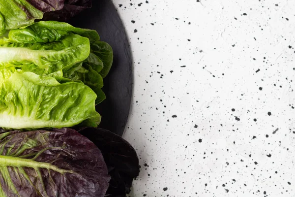 Beyaz arka planda taze salata. Sağlıklı beslenme.