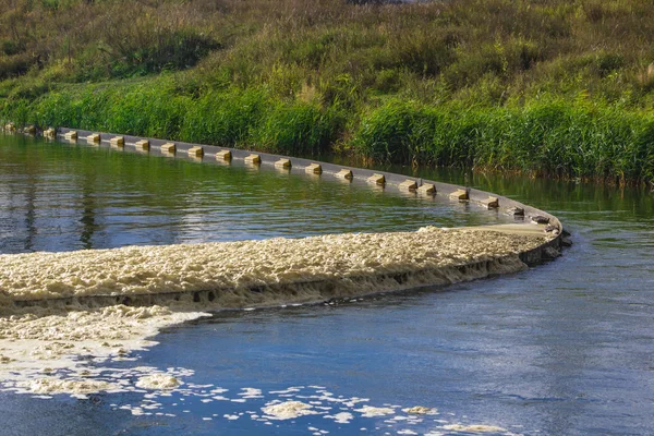 waste water from the power plant polluting substances entering the natural river