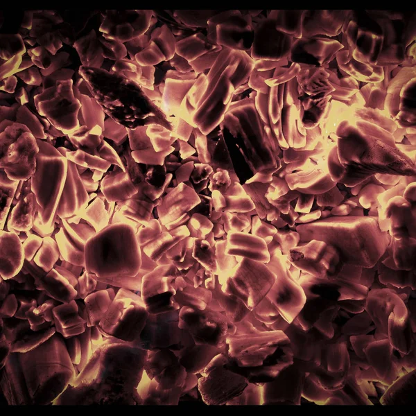 Glühend Heiße Holzkohlebriketts Nahaufnahme Hintergrundstruktur — Stockfoto