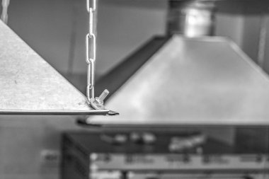 şemsiye bulanık bir k üzerinde Restoran mutfağında egzoz