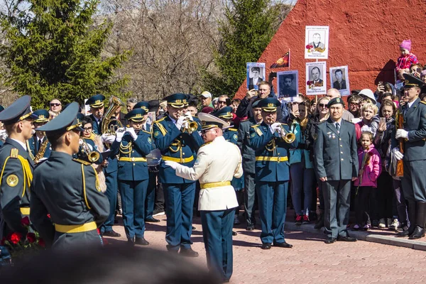 PETROPAVLOVSK 9 MAGGIO 2018: i residenti in processione memorabile "Un — Foto Stock