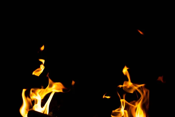 Bright Fire Barbecue Black Background — Stock Photo, Image