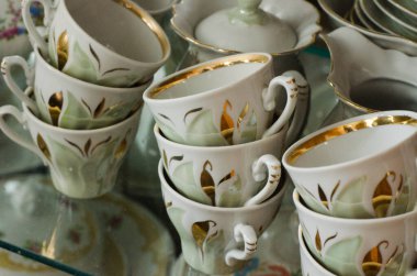 Çay fincanı porselen arka plan