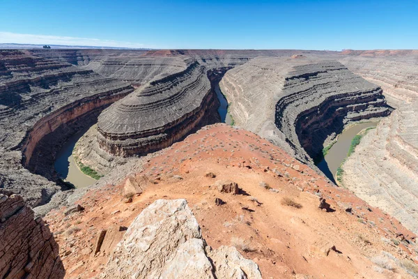 Park Stanowy Goosenecks Nad San Juan Utah Stany Zjednoczone Ameryki — Zdjęcie stockowe