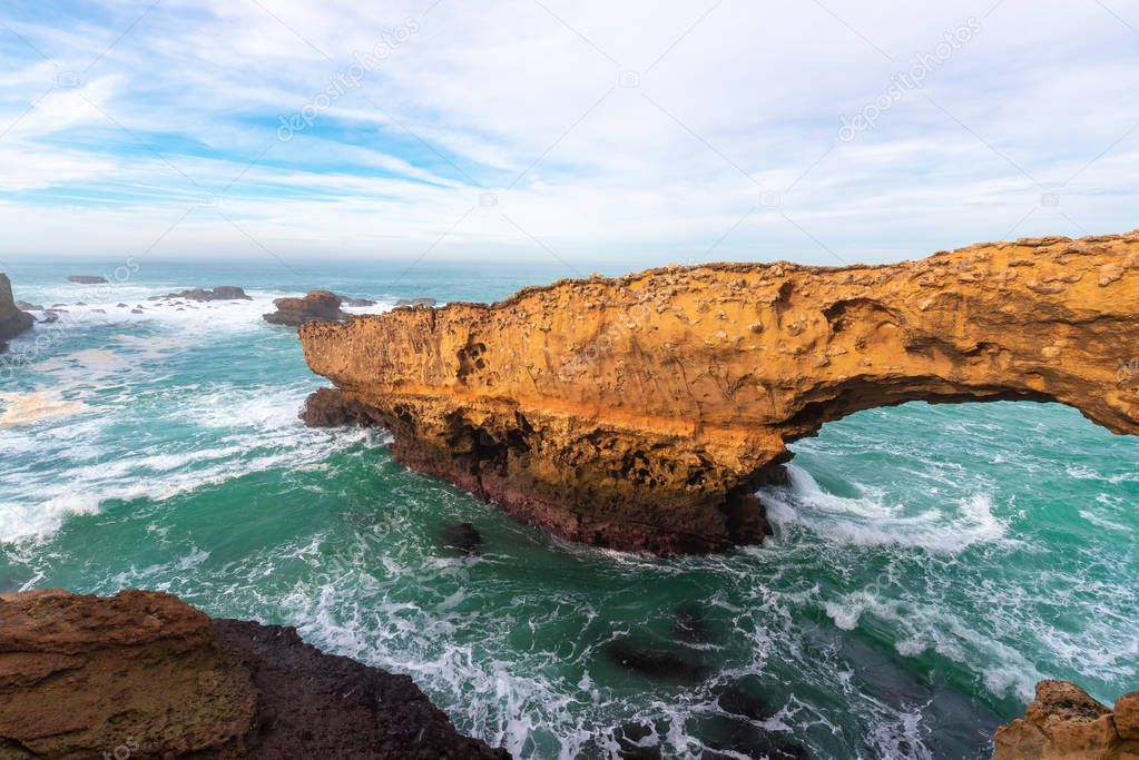 Natural arch in Biarritz, France