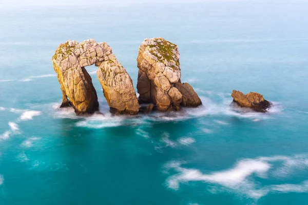 Sea Gate Canto Del Diablo Broken Coast Liencres Cantfa Spain — стоковое фото