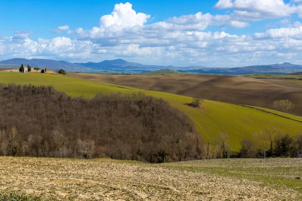 Tuscany Landschap Met Kleine Kapel Van Madonna Vitaleta Italië — Stockfoto