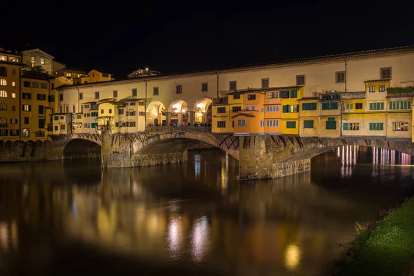 Most Ponte Vecchio Nad Rzeką Arno Florencji Włochy — Zdjęcie stockowe