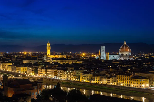 Panorama Florencji Placu Piazzale Michelangelo Toskania Włochy — Zdjęcie stockowe