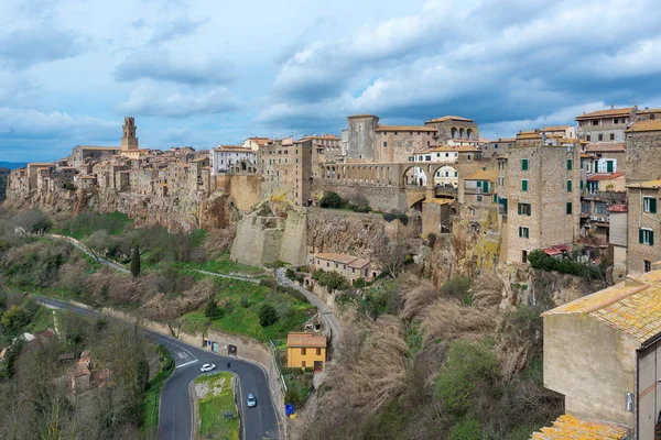 Panoráma Pitigliano Toscana Olaszország — Stock Fotó