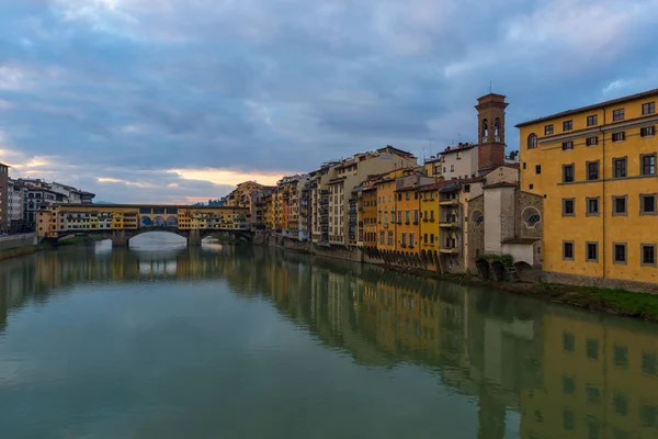 Most Ponte Vecchio Nad Rzeką Arno Florencji Włochy — Zdjęcie stockowe