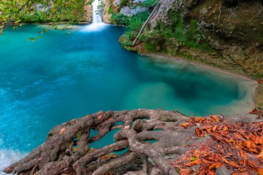 Source of Urederra river in Urbasa mountain range, Navarre, Spain clipart