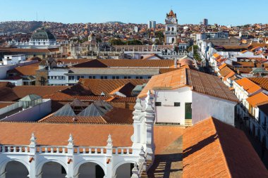 Panoramic view from the rooftop of San Felipe de Neri Monastery, Sucre, Bolivia clipart