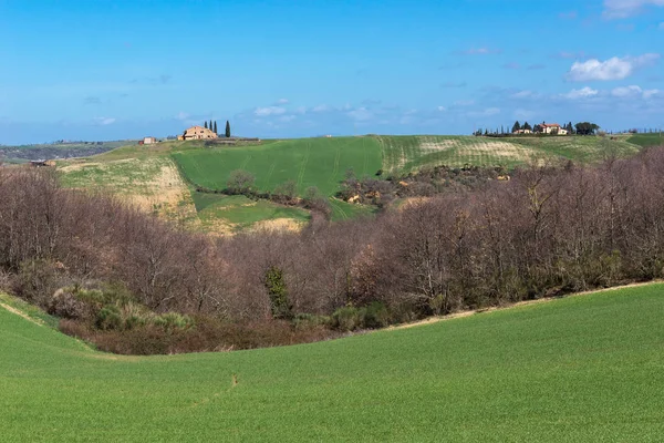 Toscane Landschap Lente Orcia Vallei Italië — Stockfoto