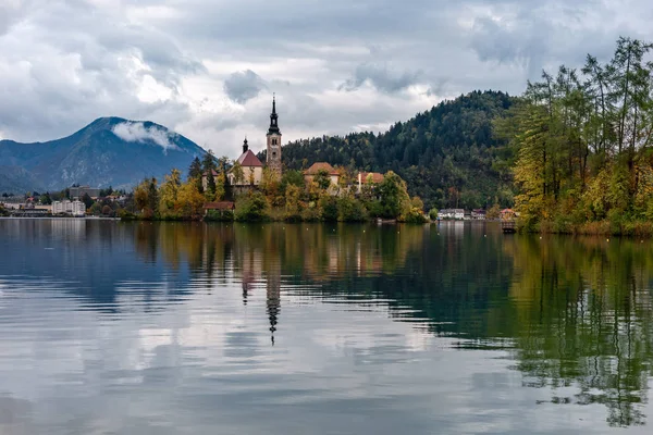 Church Assumption Mary Lake Bled Slovenia – stockfoto