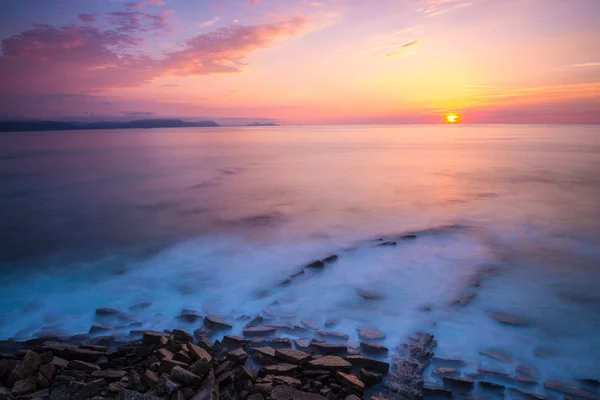 Beach Barrika Sunset Vizcaya Basque Country Spain — Stock Photo, Image