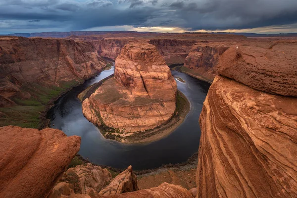 Horseshoe Bend Sunset Meander Colorado River Page Arizona Estados Unidos — Foto de Stock