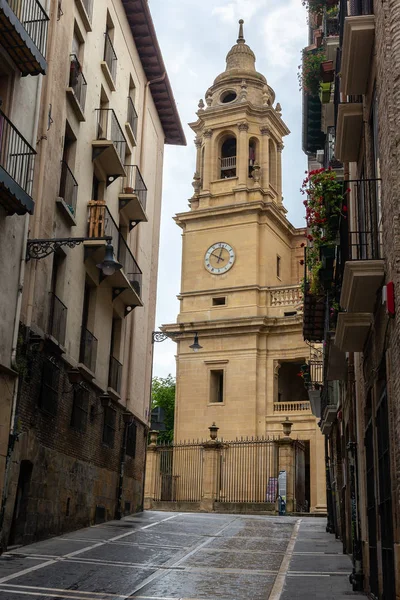 Catedral Pamplona Rua Curia Espanha — Fotografia de Stock