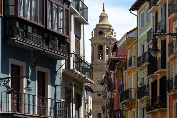 Cathedral Pamplona Mercaderes Street Spain — Stock Photo, Image