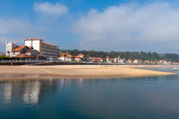 Panorama Wioski Ribadesella Plaży Santa Marina Asturia Hiszpania — Zdjęcie stockowe