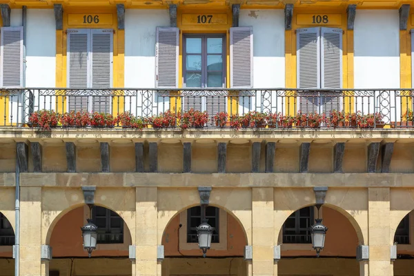 Colorful Buildings Constitution Square Donostia San Sebastian Spain — Stock Photo, Image