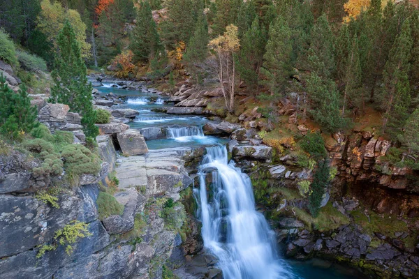 Gradas Soaso Cataratas Rio Arazas Ordesa Parque Nacional Monte Perdido — Fotografia de Stock