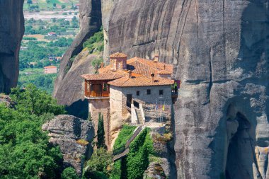 Holy Monastery of Roussanou at the complex of Meteora monasteries, Greece clipart